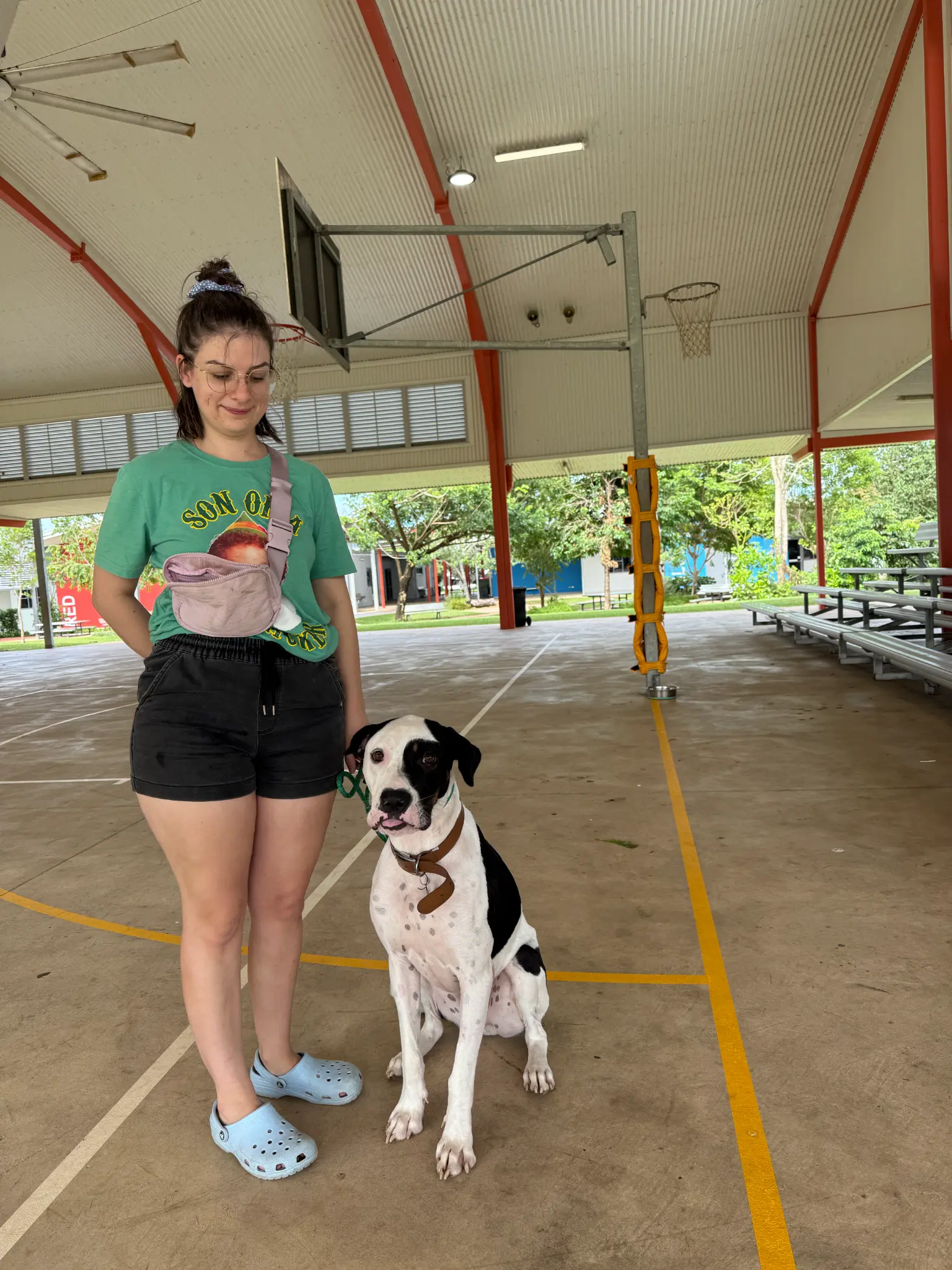 Client and dog at Zuccoli Primary School